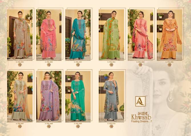 Alok Khwaab 2 Latest Fancy Designer Casual Regular Wear Pure Jam Cotton Digital Printed Thread Embroidery And Swarovski Diamond Work Dress Material Collection

